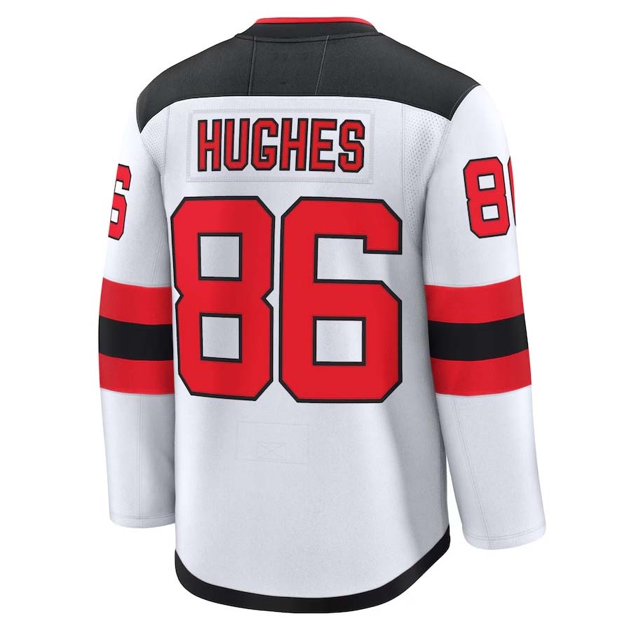 Custom #86 White NJD Hockey Shirt Top