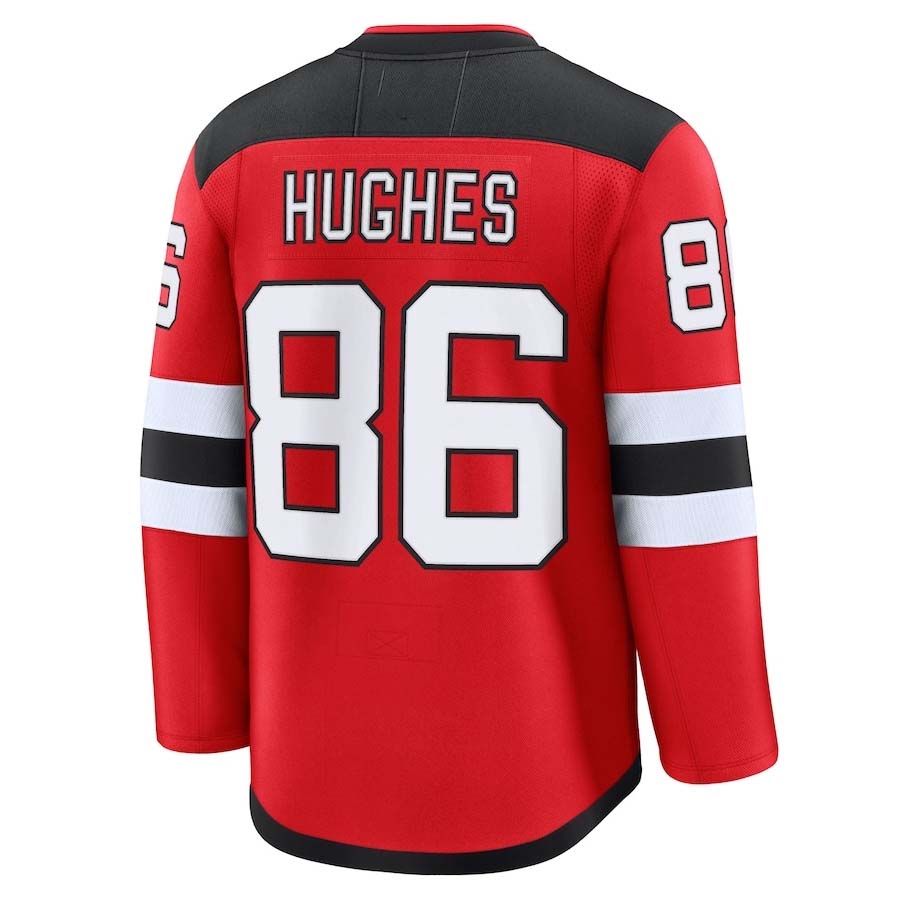 Custom #86 Red NJD Hockey Shirt Top
