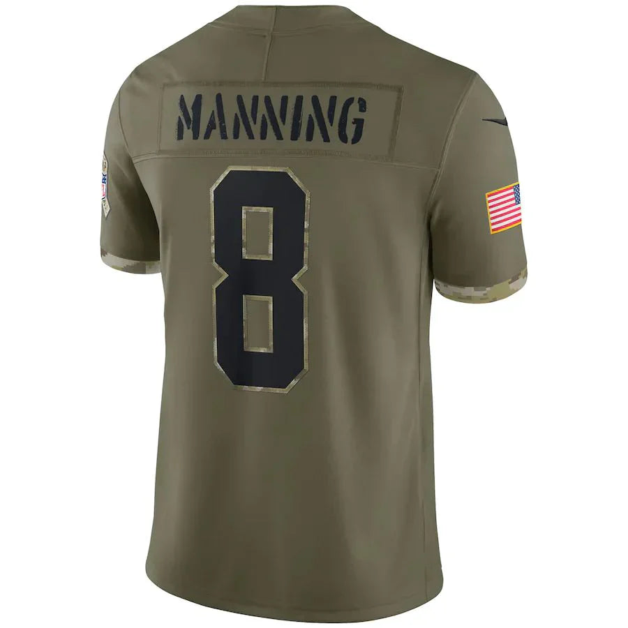 Custom #8 Olive 2022 NO Football Shirt Top