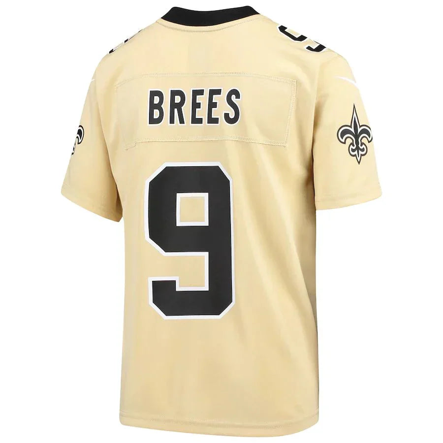 Custom #9 Gold NO Football Shirt Top