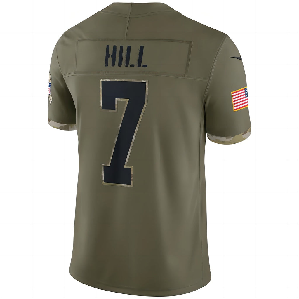 Custom #7 Olive 2022 NO Football Shirt Top