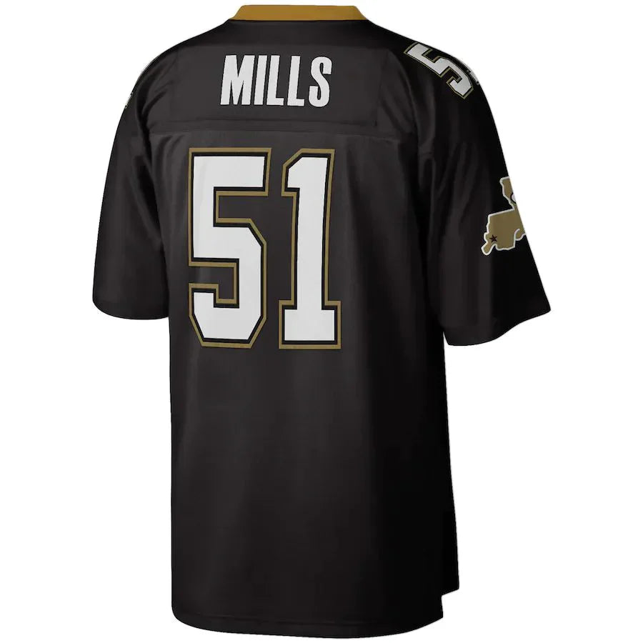 Custom #51 Black 1987 NO Football Shirt Top