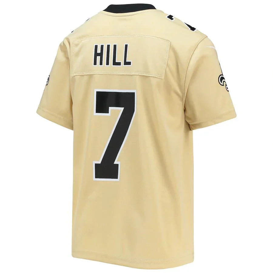 Custom #7 Gold NO Football Shirt Top