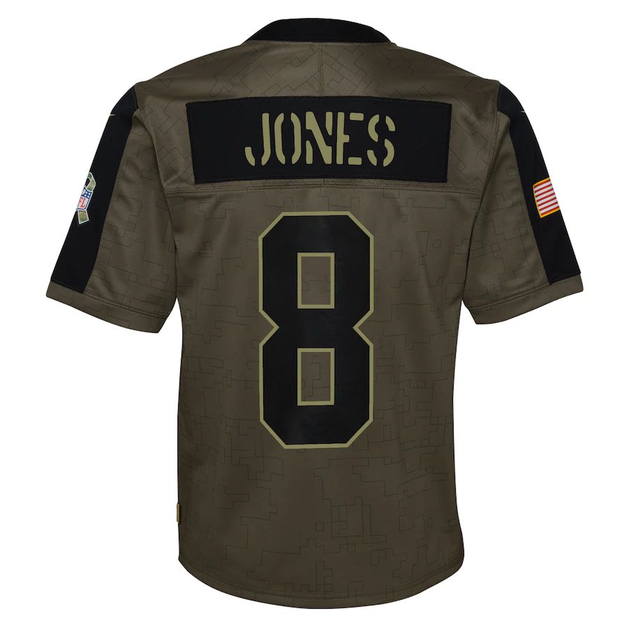 Custom #8 Olive 2021 Football Shirt Top