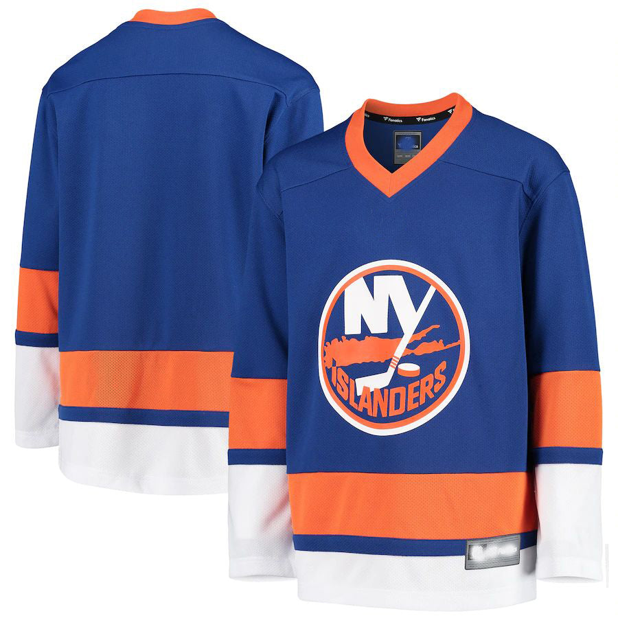 Custom Blue NYI Hockey Shirt Top