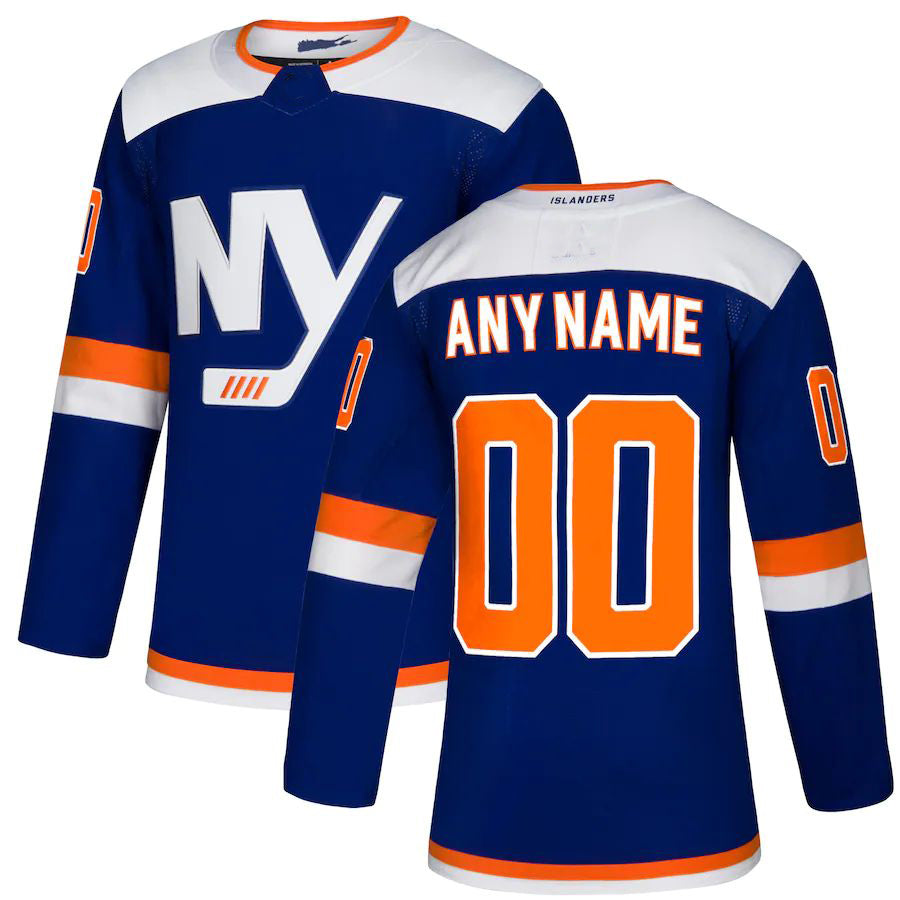Custom Blue NYI Hockey Shirt Top