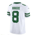 Custom #8 White NYJ Football Shirt Top