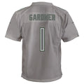 Custom #1 Gray NYJ Football Shirt Top