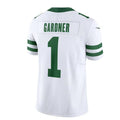 Custom #1 White NYJ Football Shirt Top