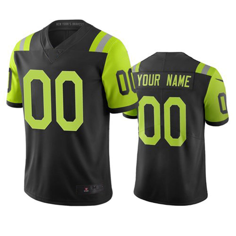 Custom Black NYJ Football Shirt Top