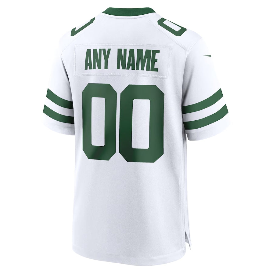 Custom White NYJ Football Shirt Top