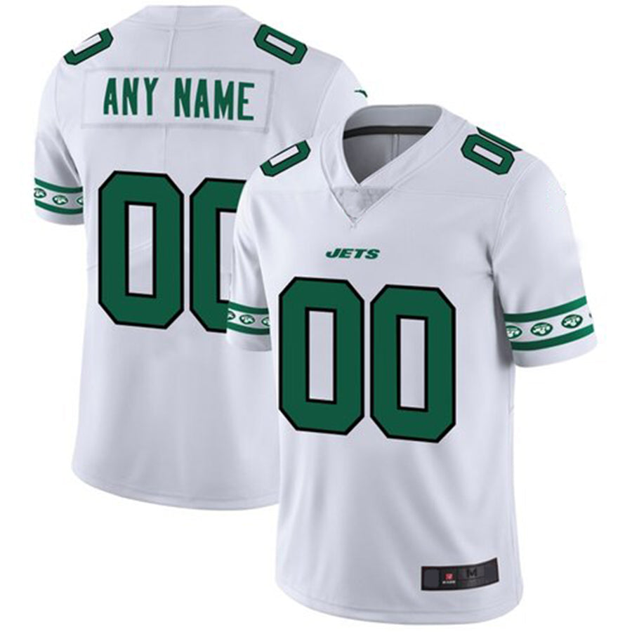 Custom White NYJ Football Shirt Top