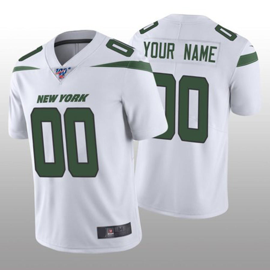 Custom White NYJ Football Shirt Top
