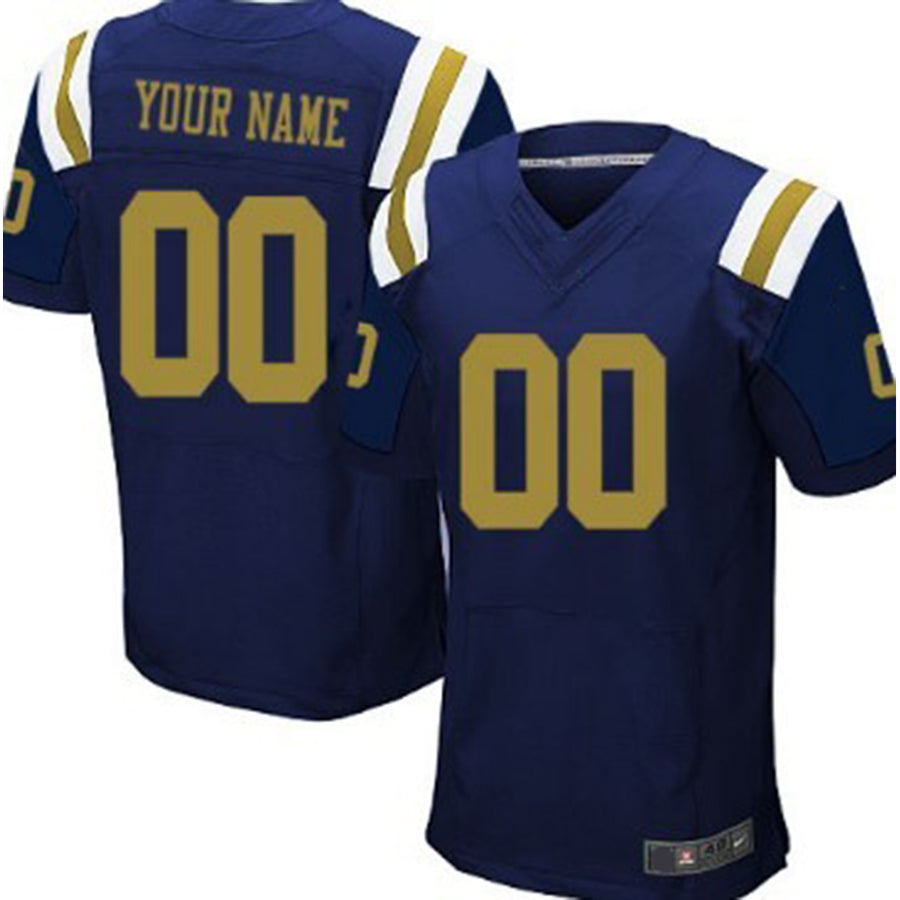 Custom Navy Blue NYJ Football Shirt Top