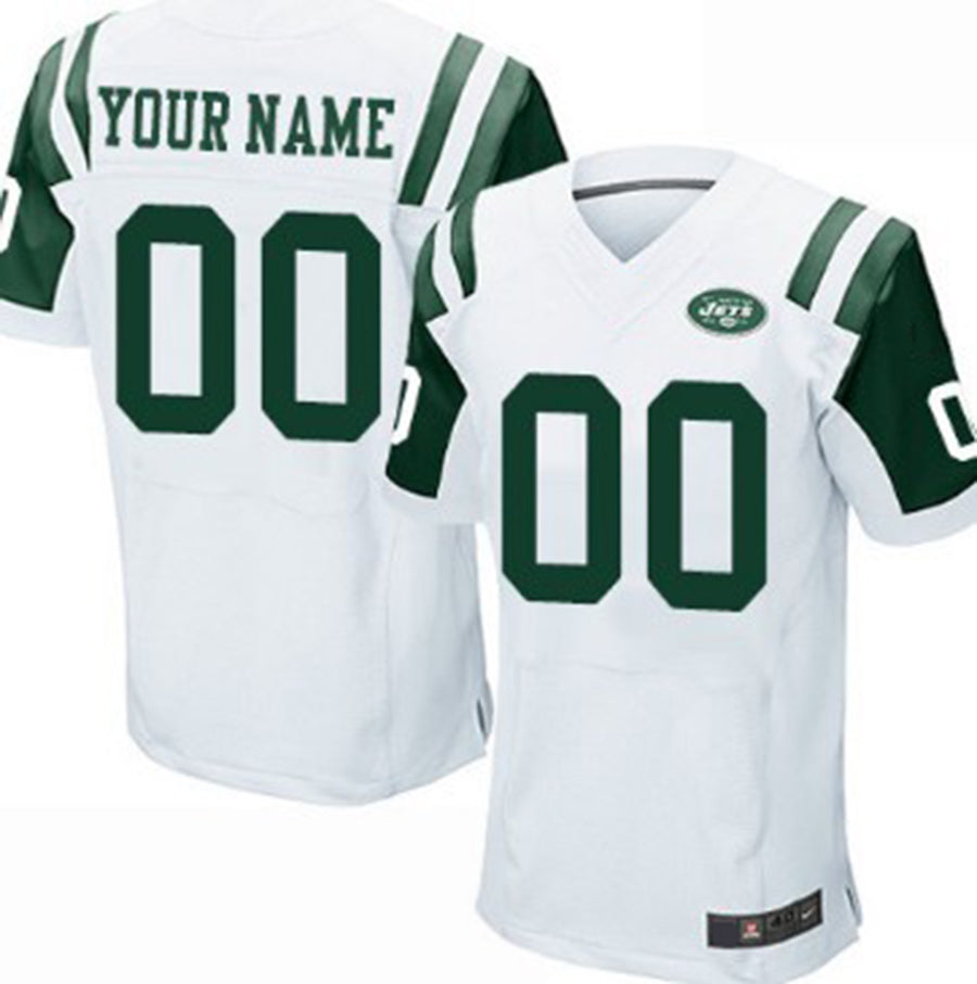 Custom White NYJ Football Shirt Top