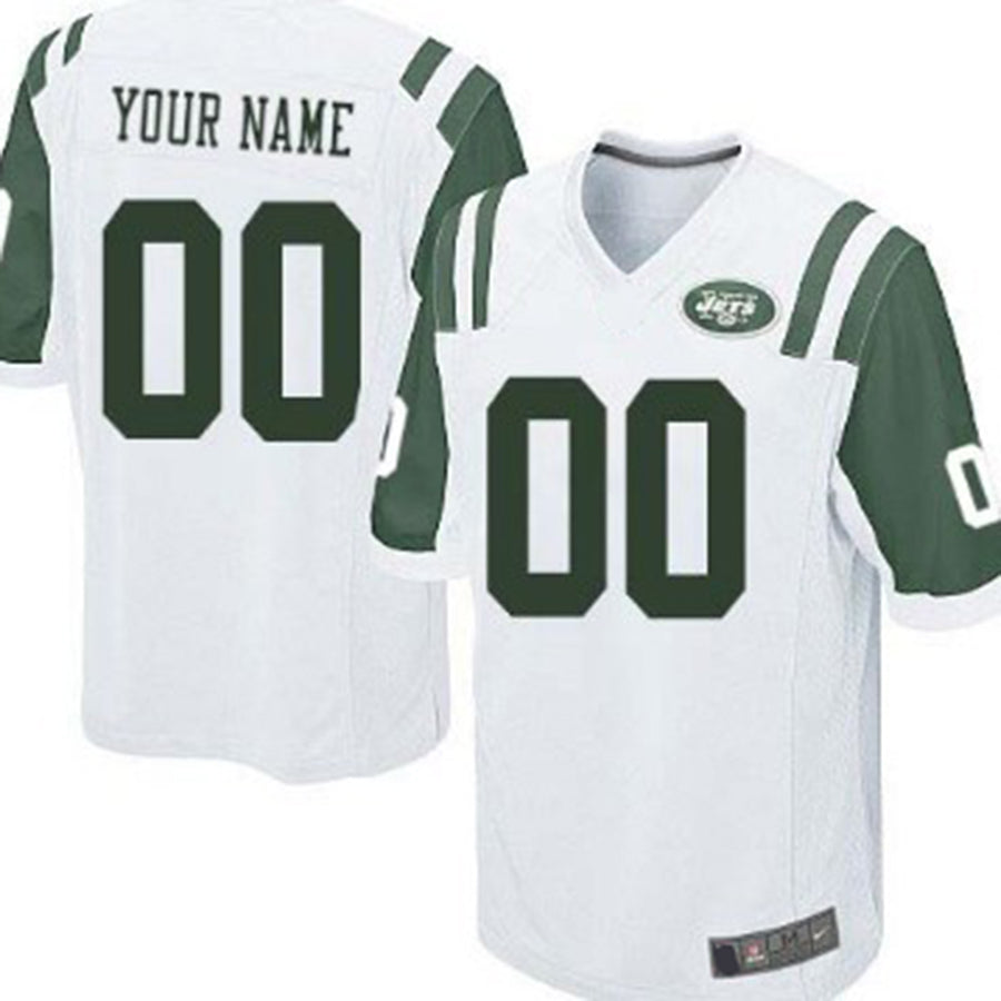 Custom White NYJ Football Shirt Top