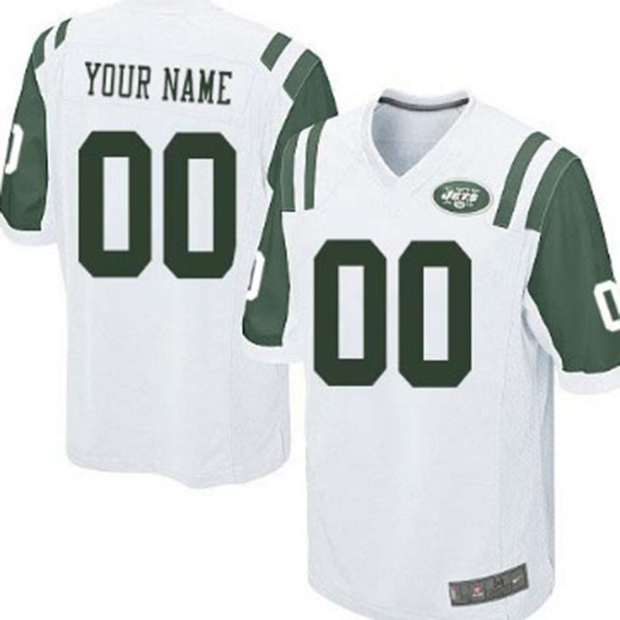 Custom White NYJ Football Shirt Top