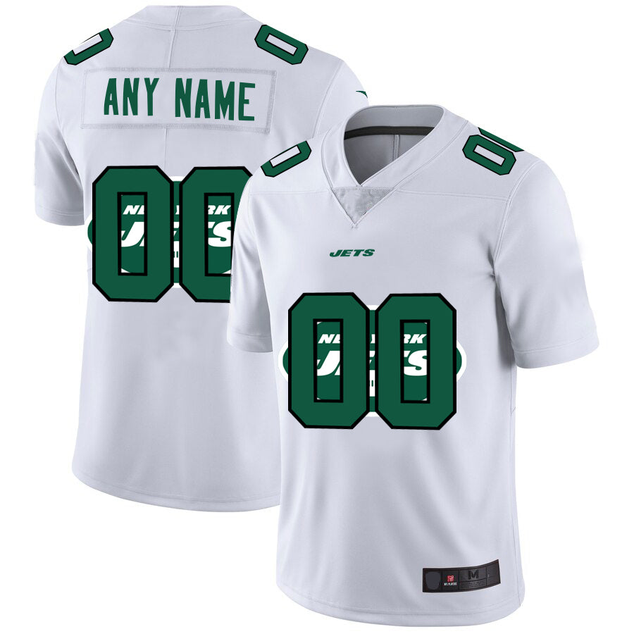 Custom White NYJ Football Shirt Top