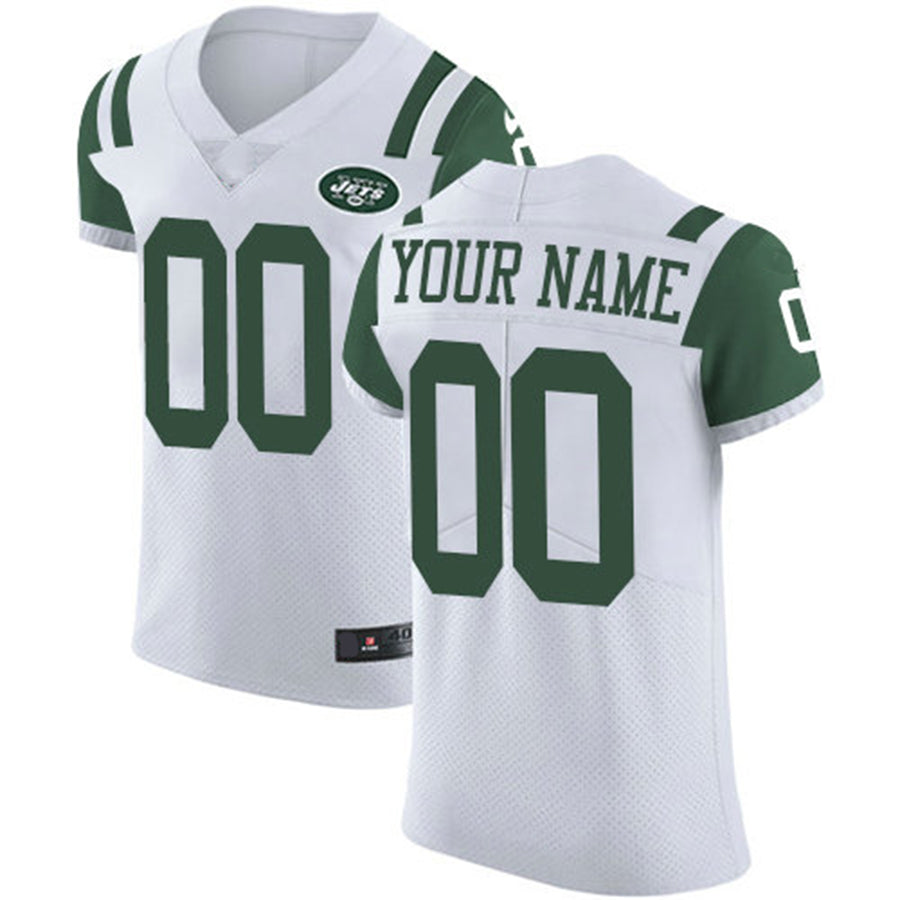 Custom White NYJ Football Shirt Top