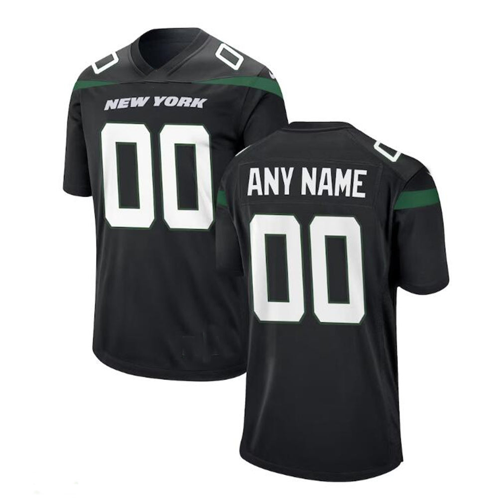 Custom Black NYJ Football Shirt Top