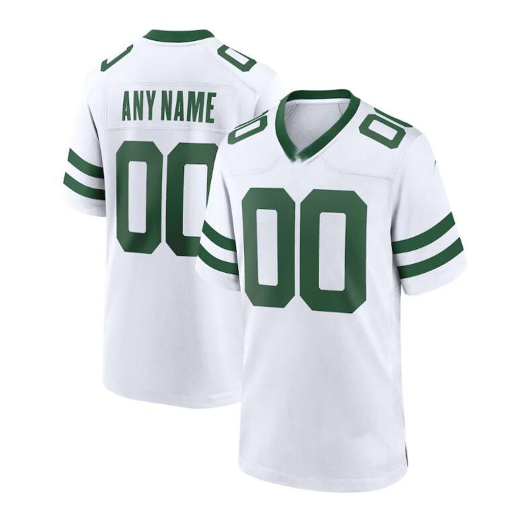 Custom White NYJ Football Shirt Top