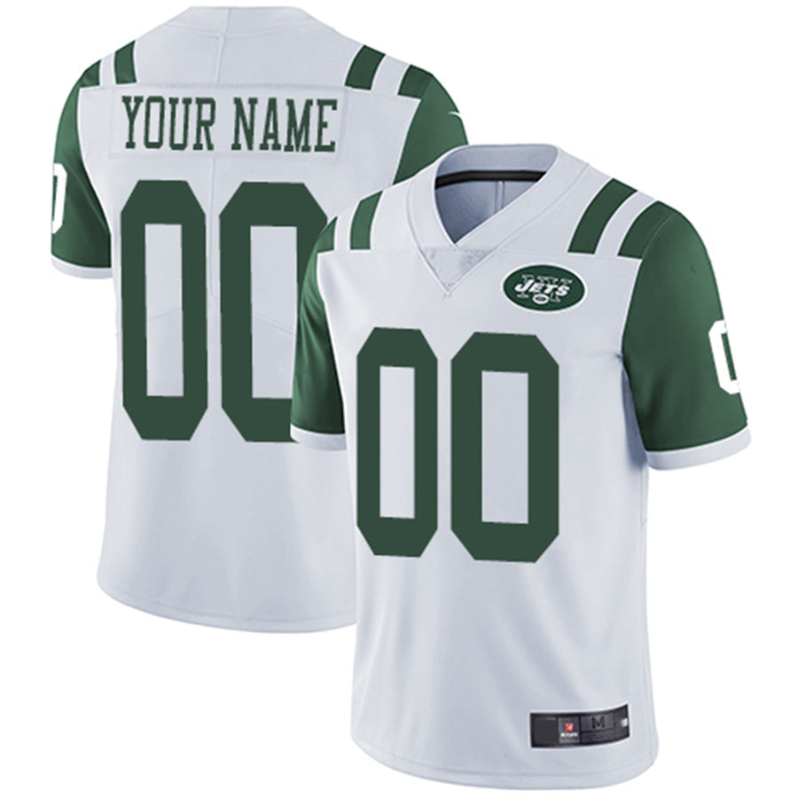 Custom White NYJ Football Shirt Top