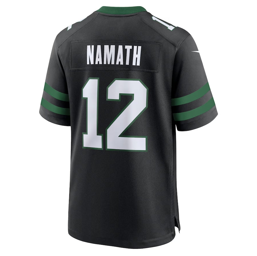 Custom #12 Black NYJ Football Shirt Top
