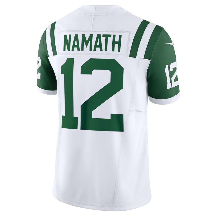 Custom #12 White NYJ Football Shirt Top