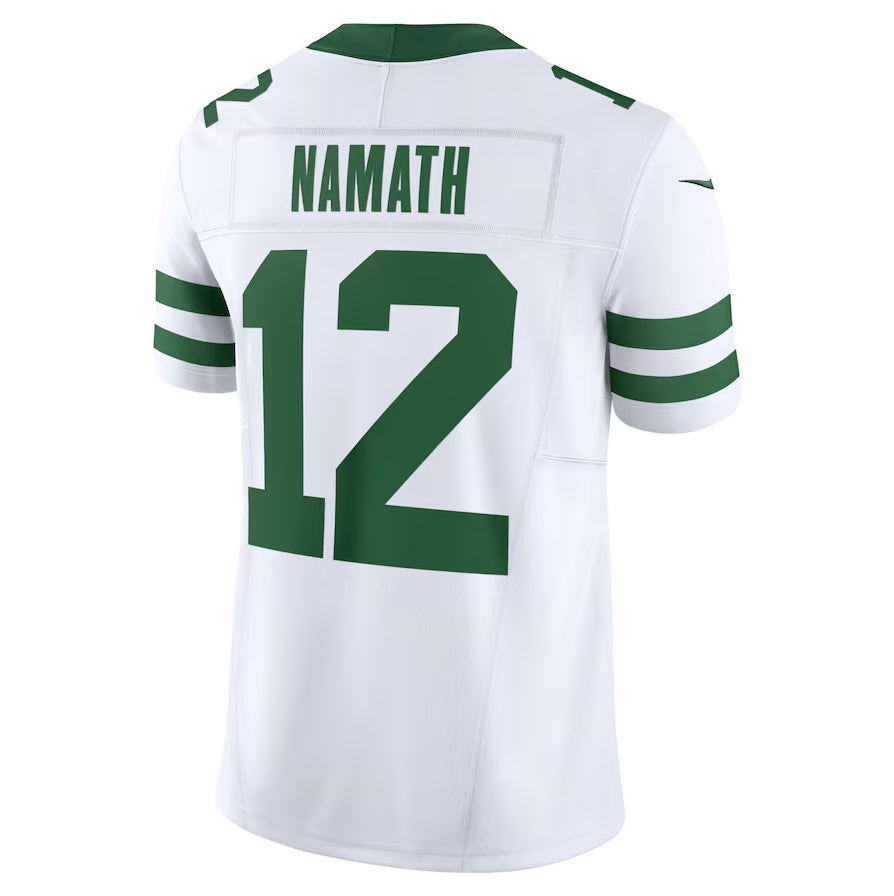 Custom #12 White NYJ Football Shirt Top