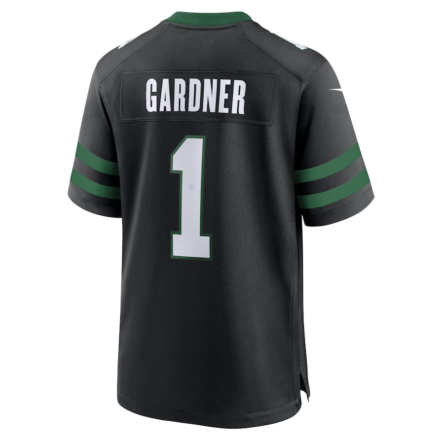 Custom #1 Black NYJ Football Shirt Top