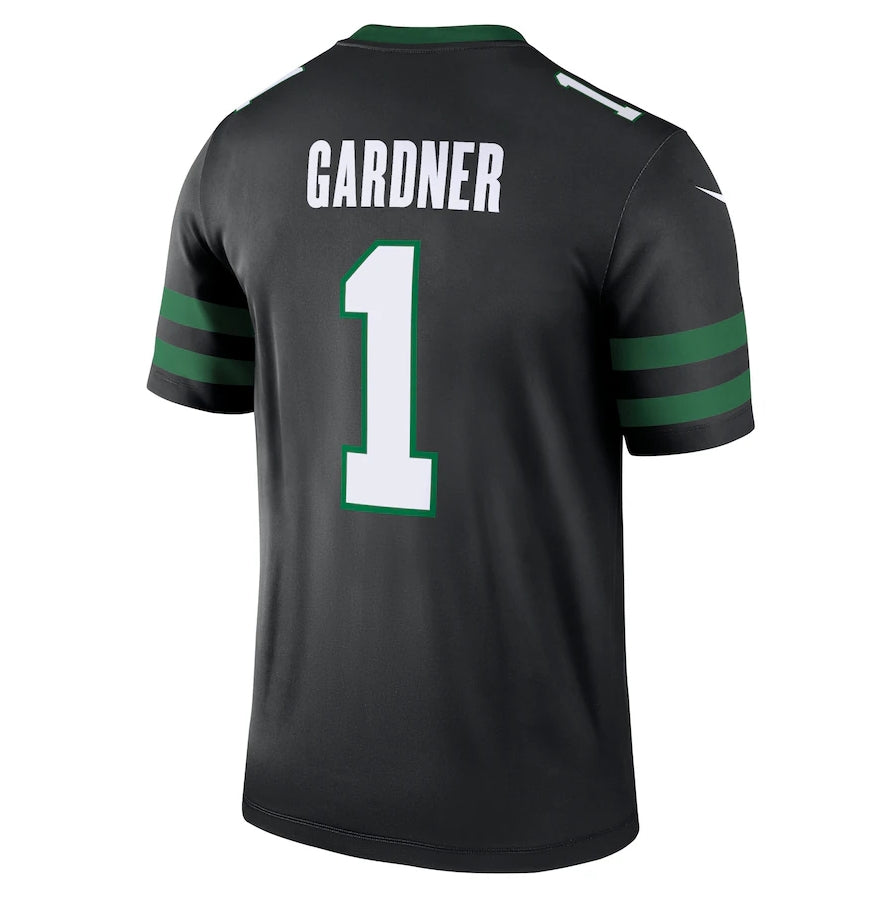 Custom #1 Black NYJ Football Shirt Top