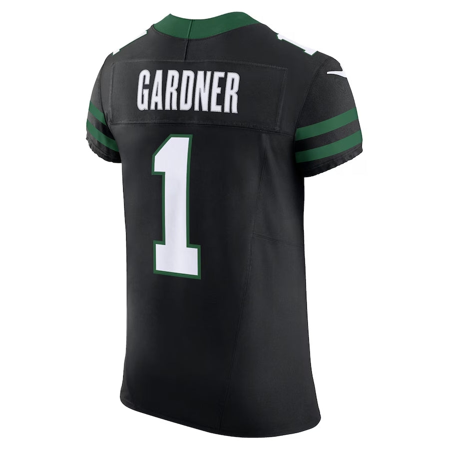Custom #1 Black NYJ Football Shirt Top