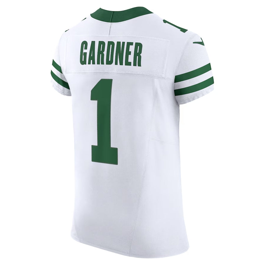 Custom #1 White NYJ Football Shirt Top