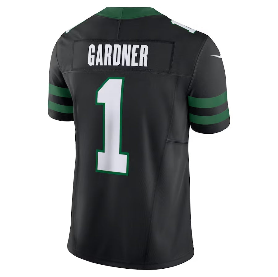 Custom #1 Black NYJ Football Shirt Top