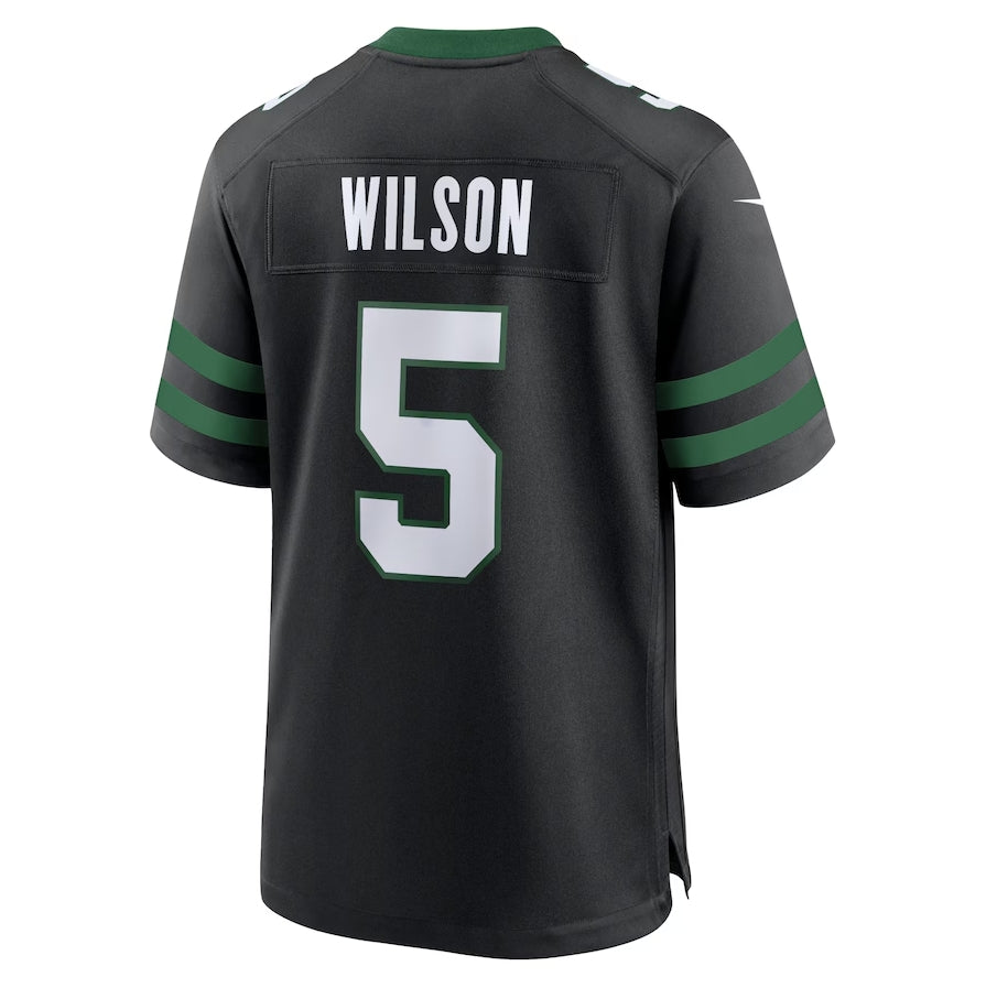 Custom #5 Black NYJ Football Shirt Top