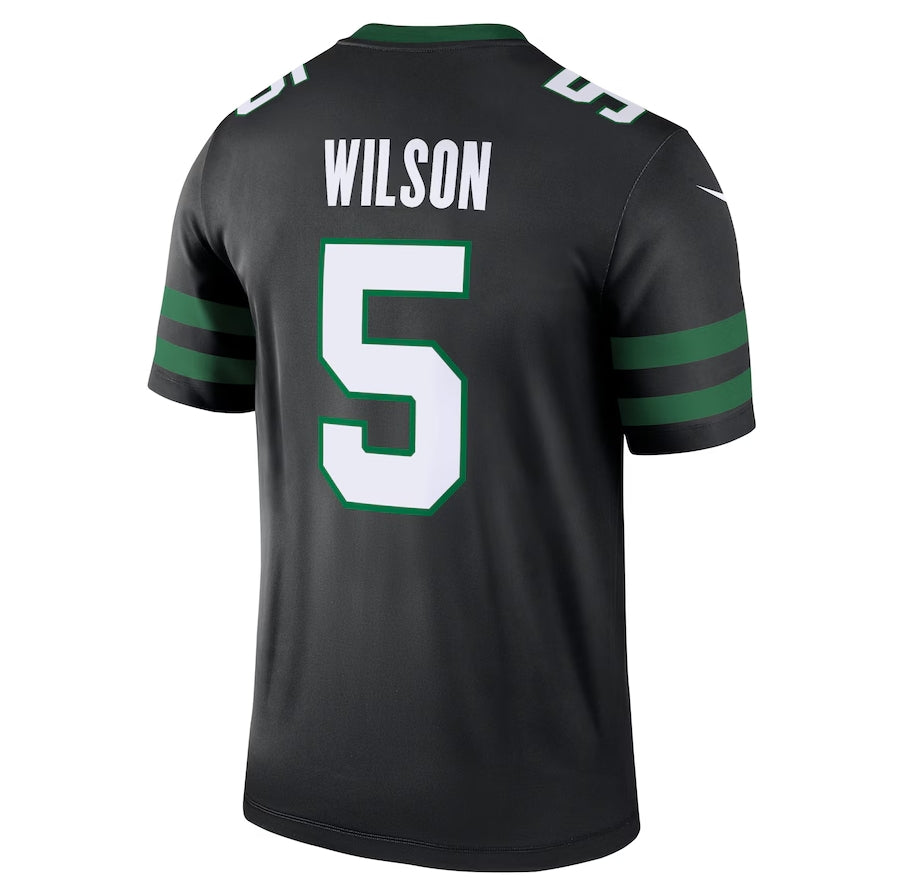 Custom #5 Black NYJ Football Shirt Top