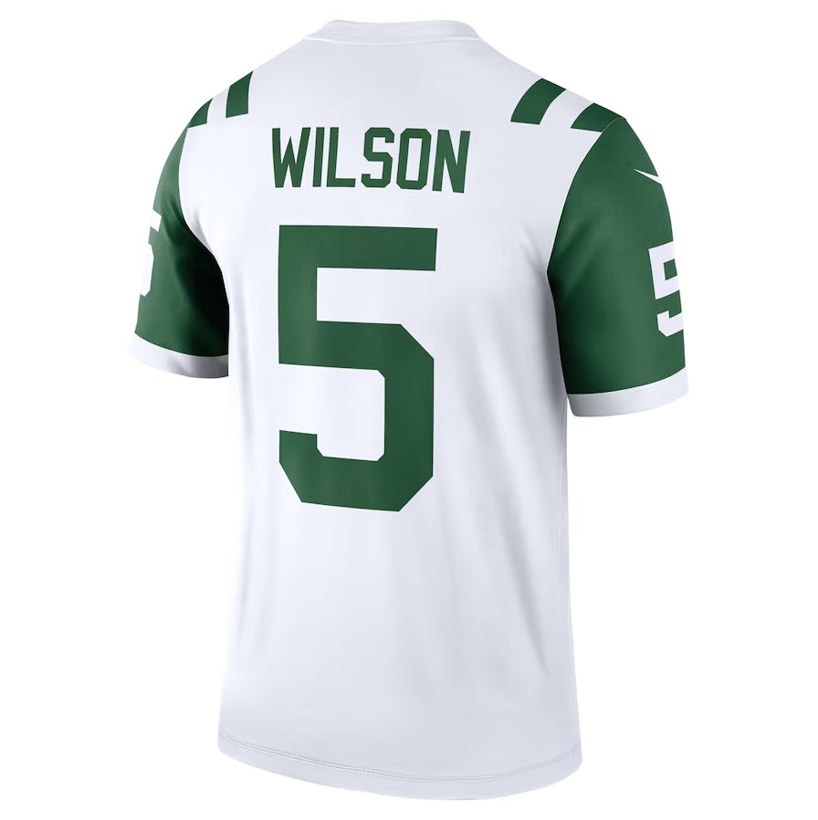 Custom #5 White NYJ Football Shirt Top