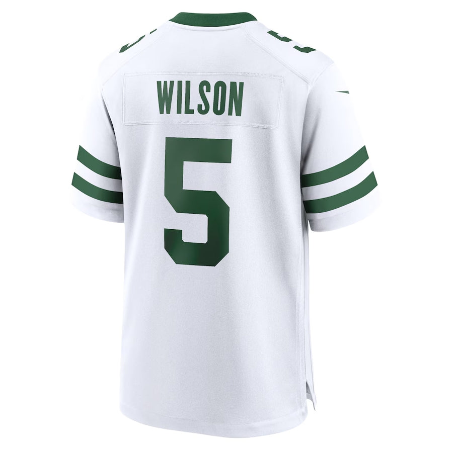 Custom #5 White NYJ Football Shirt Top