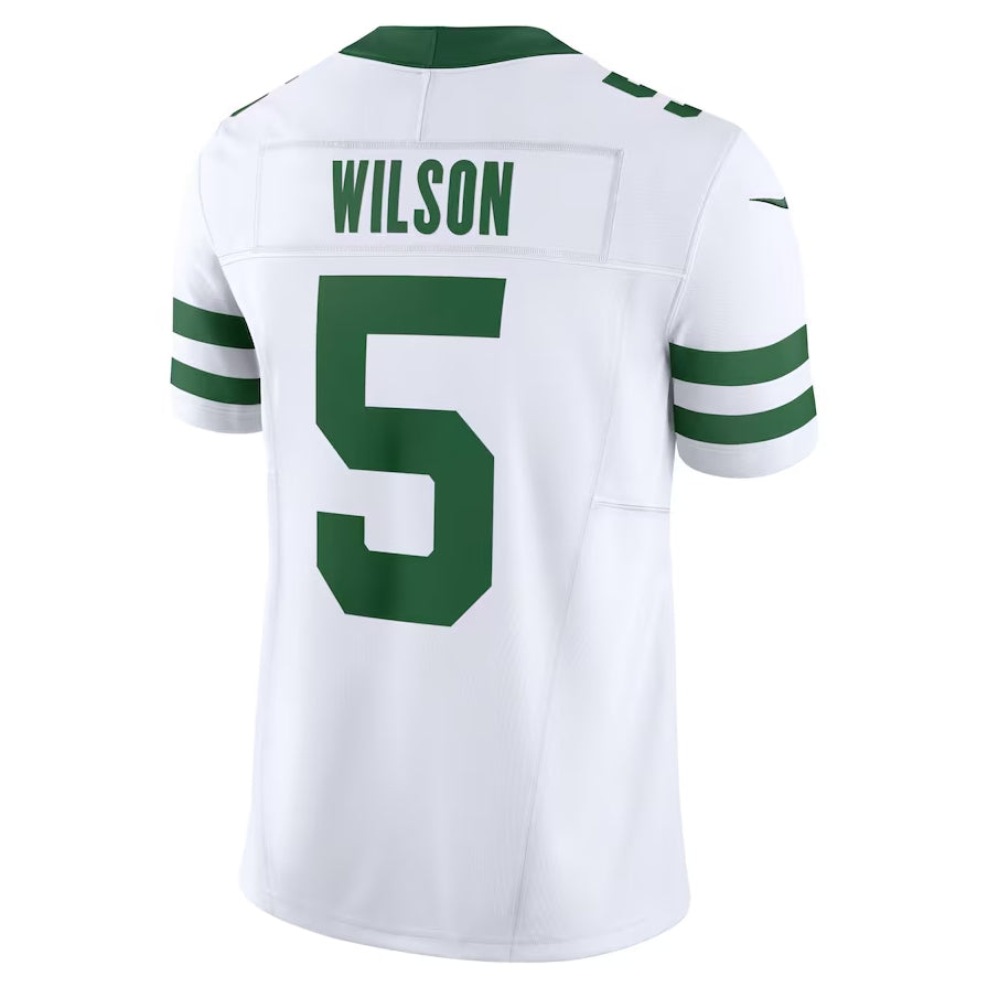 Custom #5 White NYJ Football Shirt Top