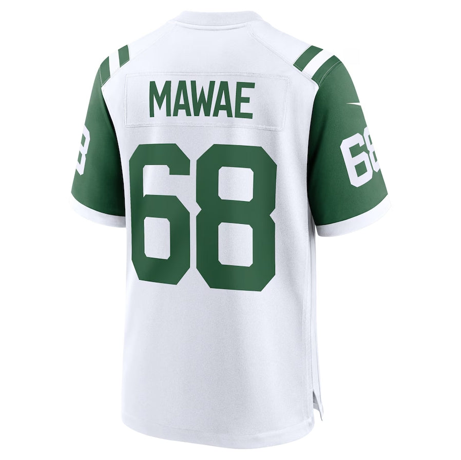 Custom #68 White NYJ Football Shirt Top