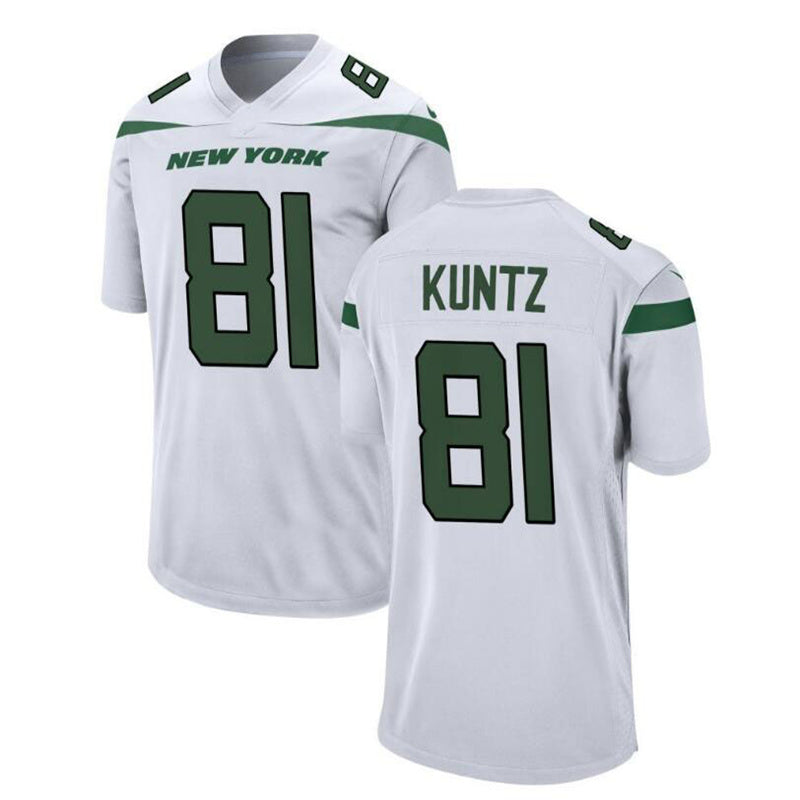 Custom #81 White NYJ Football Shirt Top