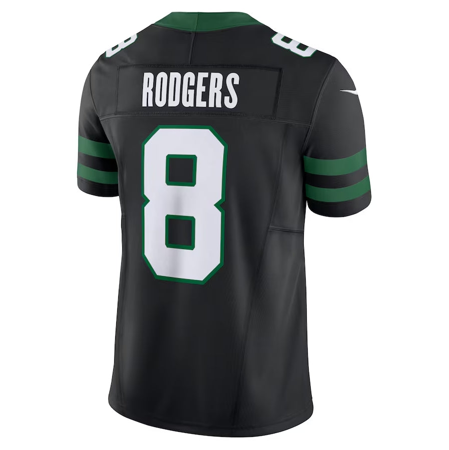 Custom #8 Black NYJ Football Shirt Top