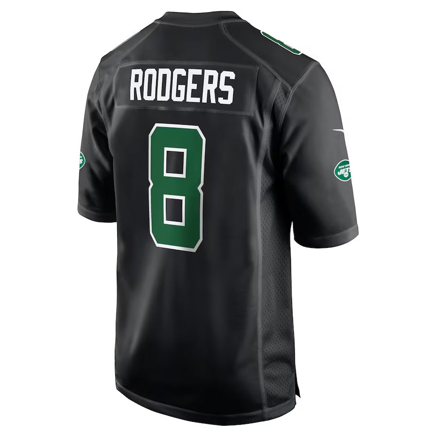 Custom #8 Black NYJ Football Shirt Top
