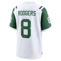 Custom #8 White NYJ Football Shirt Top