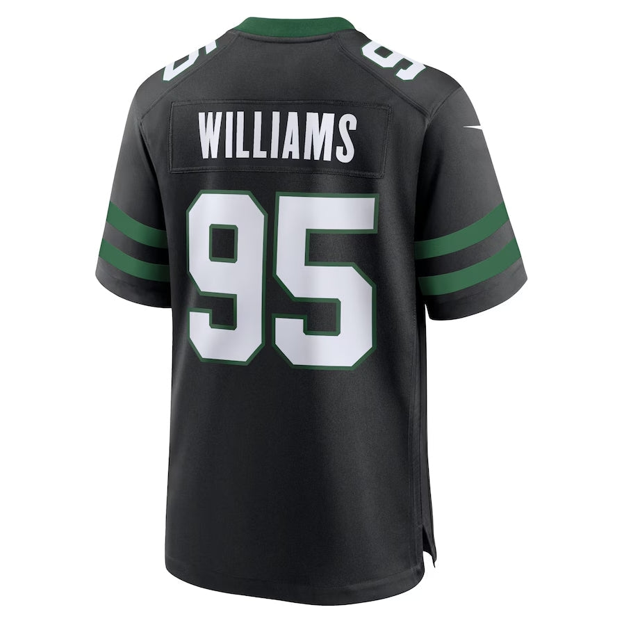 Custom #95 Black NYJ Football Shirt Top