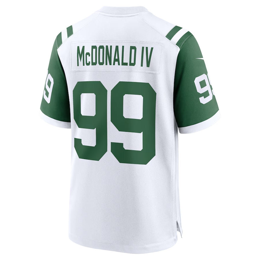 Custom #99 White NYJ Football Shirt Top