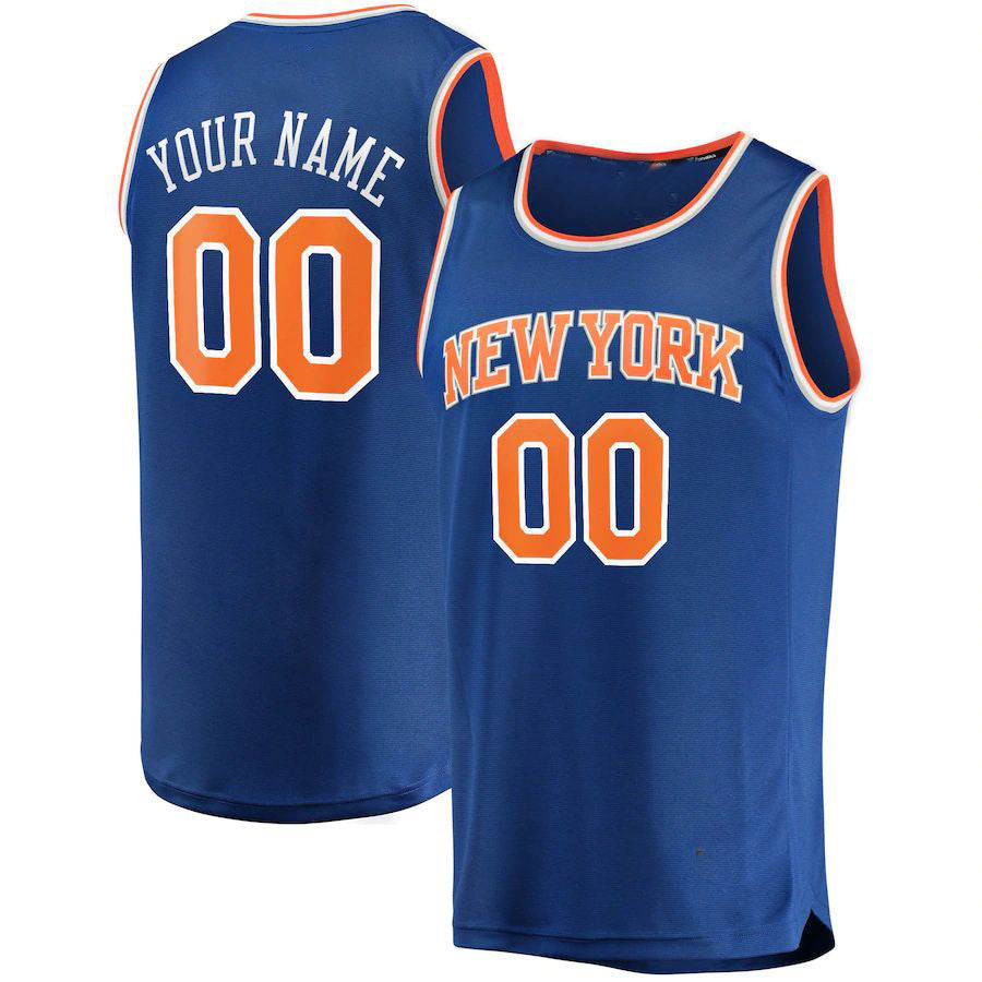 Custom Blue NYK Basketball Shirt Top