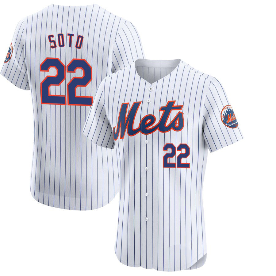 Custom #22 White NYM Baseball Shirt Top