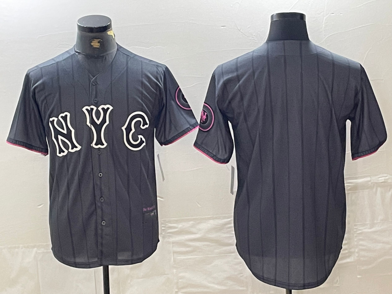 Custom Gray 2024 City Connect NYM Baseball Shirt Top