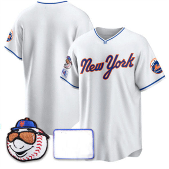 Custom White 2025 NYM Baseball Shirt Top
